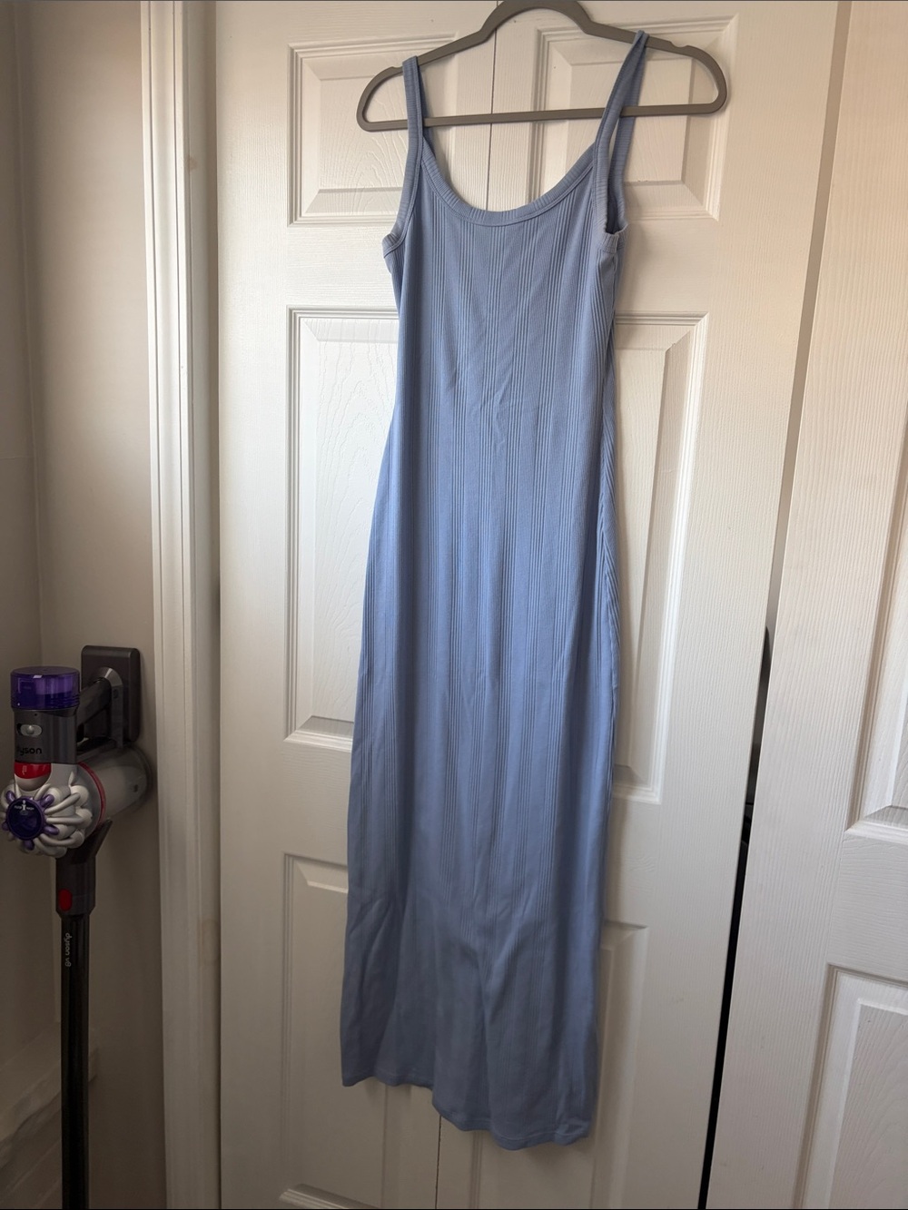 Aerie Light Blue Ribbed Tank Maxi Dress